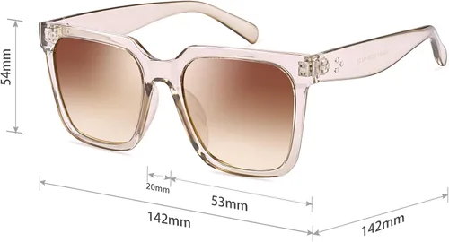 Vista 3 de mosanana Gafas de sol cuadradas de gran tamaño para mujer, estilo simple y moderno MS51917