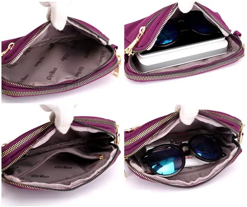 Vista 3 de Bolso de mano de nailon para Samsung Galaxy S20 Ultra, S20 FE 5G, A11 A21 A51 A71 A10S A20S A21S A20, Note 20 10 9, S10 Lite S10 Plus (negro)