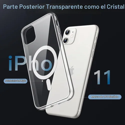 Vista 4 de JETech Funda magnética para iPhone 11, transparente