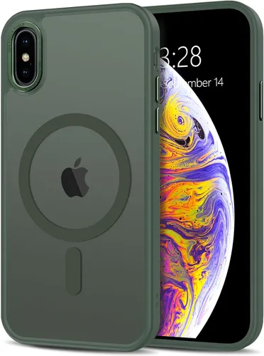 Vista 93 de Anuck - Funda magnética para iPhone 11 compatible con MagSafe, carcasa trasera mate translúcida dura, borde de TPU, delgada, resistente a impactos