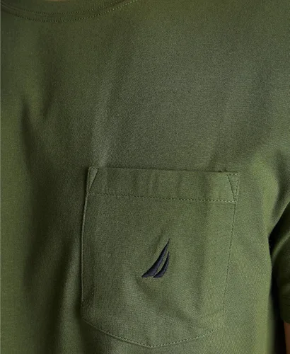 Vista 5 de Nautica Camiseta de manga corta con cuello redondo y bolsillo para hombre