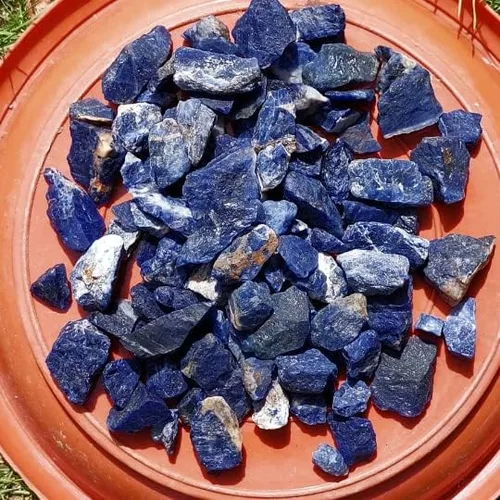 Vista 2 de Krishiv Exports - 10 piezas de trozo natural de sodalita en bruto, cristal de sodalita natural, roca de sodalita en bruto, trozo de sodalita