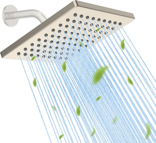 Vista 22 de Hibbent Cabezal de ducha filtrado de metal, cabezal de ducha de lluvia de alta presión de 6 pulgadas, filtro de ducha de 20 etapas para suavizador