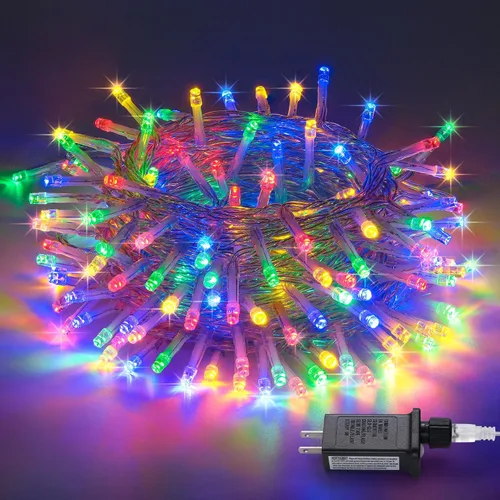 Vista 23 de JMEXSUSS 200 luces LED de Pascua al aire libre e interior para decoraciones, 66 pies conectables pastel luces de Pascua cadena de alambre