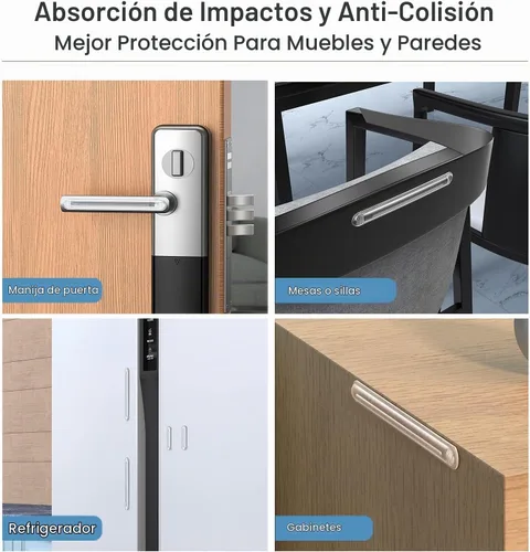 Vista 7 de Parachoques de puerta de gabinete, tapón de puerta de goma transparente, protector de pared, parachoques adhesivos para puertas de automóviles