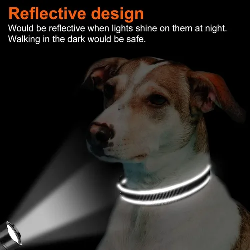 Vista 5 de Joytale - Collar reflectante para perro, collar de nailon transpirable con acolchado de neopreno suave para mascotas, ajustable para cachorros