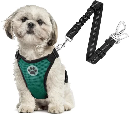 Vista 22 de SlowTon Arnés de Cinturón de Seguridad para Perro para Coche, Arnés de Coche para Perros Ajustable de Malla Transpirable y Arnés de Cinturón