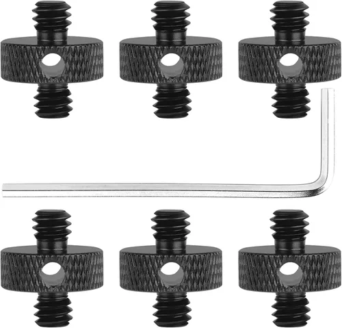Vista 8 de Adaptador de tornillo de trípode roscado macho de 1/4 pulgadas a macho de 1/4 pulgadas, convertidor de rosca de montaje estándar para montaje