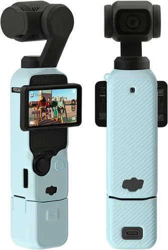 Vista 3 de Funda protectora de silicona para DJI Osmo Pocket 3 Funda de silicona Funda protectora Gimbal de mano Accesorios de cámara de acción (azul)