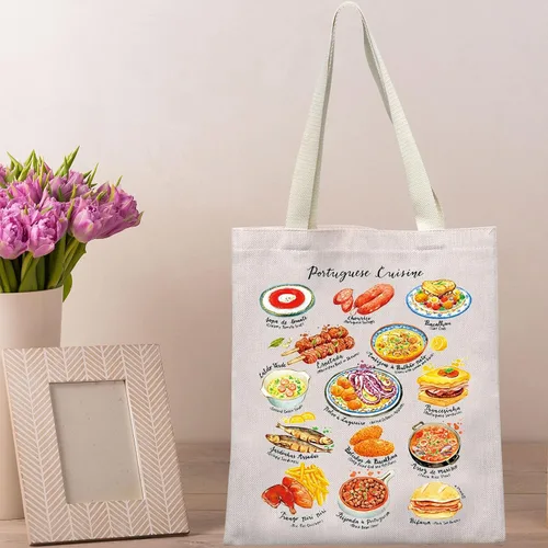 Vista 6 de BWWKTOP Bolsa de mano de cocina portuguesa Portugal Regalos de viaje Portugal Bolso de hombro Portuga Mercancía de viaje de Portugal