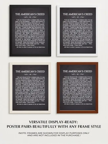 Vista 8 de The American's Creed - Impresión patriótica para pared, decoración con cita inspiradora para el hogar, oficina, garaje, bar y decoración de cueva