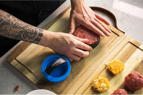 Vista 6 de Napoleon Kit de prensa gourmet para hamburguesas, prensa deslizante, hamburguesas rellenas, apto para lavavajillas