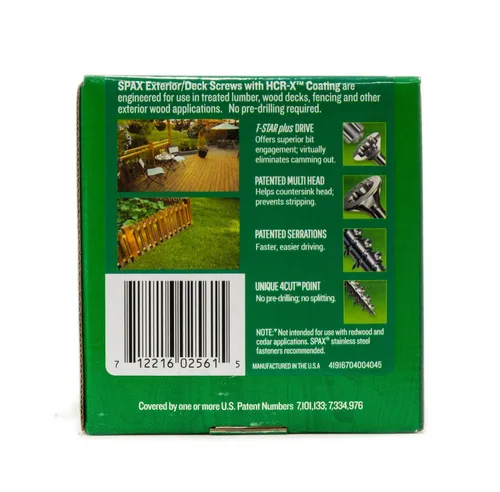 Vista 3 de SPAX Tornillos de madera para cubierta de cabeza plana exterior #8 x 1-1/2 pulgadas, construcción Torx T-Star Plus (550 EA) broca de 3 libras