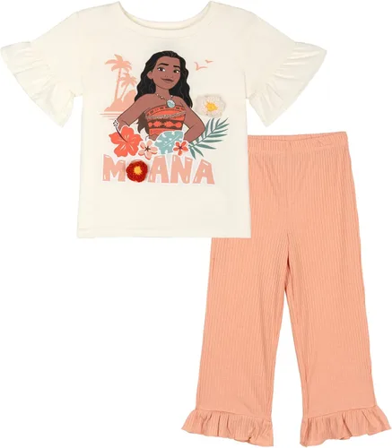 Vista 18 de Disney Princess Frozen Moana La Sirenita Conjunto de Camiseta y Leggings con Diseño Floral para Niñas Pequeñas y Grandes Tallas de Bebé a Niña Azul