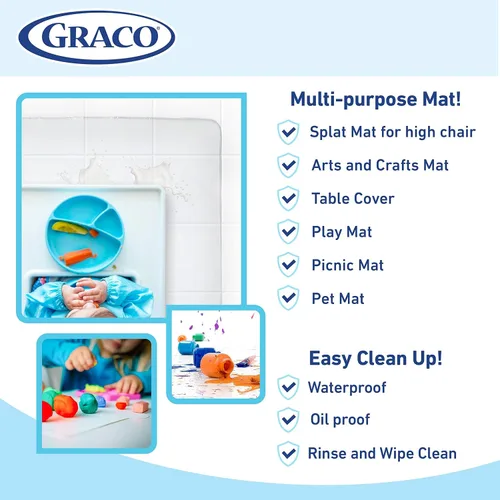 Vista 2 de Graco - Alfombrilla para debajo de la silla alta de 50 pulgadas, transparente, paquete de 1