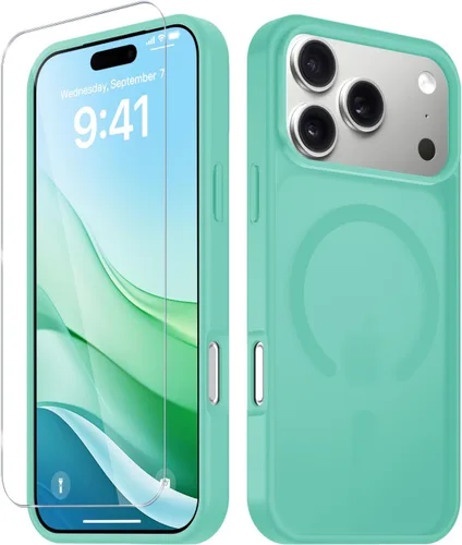 Vista 1680 de Funda para Google Pixel 10 Pro XL, cubierta magnética mate, color negro Fit for MagSafe, Screen Protector included, Shockproof Military Grade