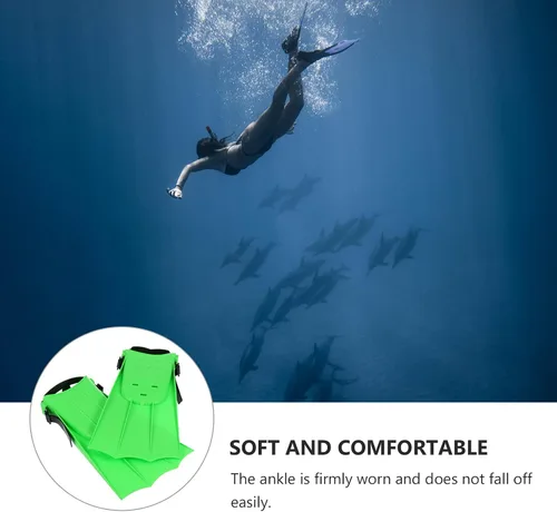 Vista 9 de KESYOO Aletas de entrenamiento de natación de goma para adultos, aletas cortas unisex, ligeras, cómodas, equipo de natación para piscina