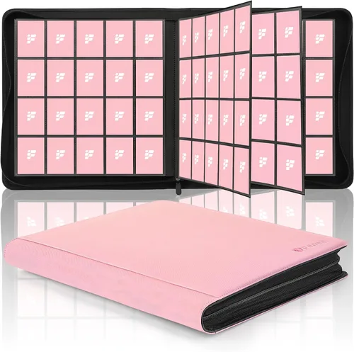 Vista 11 de Carpeta de tarjetas coleccionables de 9 bolsillos, libro de tarjetas premium para 360 tarjetas, álbum de tarjetas resistente para tarjetas 1-1 Rosa