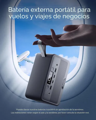 Vista 6 de Estación de energía portátil LiFePO4 de 28,000 mAh, batería de 100 W (pico de 200 W) banco de energía solar, cargador portátil pequeño generador