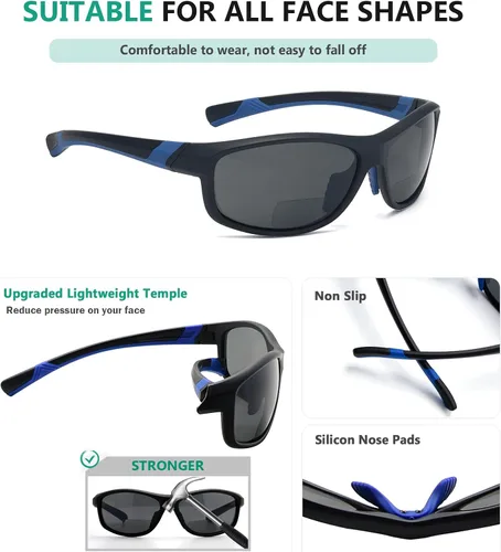 Vista 10 de Eyekepper Gafas de sol deportivas bifocales polarizadas para mujer
