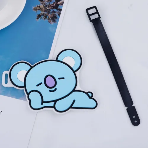 Vista 5 de Kpop - Etiqueta de equipaje del ejército TATA Cooky MANG CHIMMY SHOOKY RJ KOYA con correa de cinturón de silicona, regalo 7