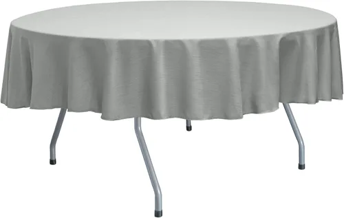 Vista 39 de Ultimate Textile Mantel redondo reversible Shantung Satin Majestic de 84 pulgadas, color rosa hielo