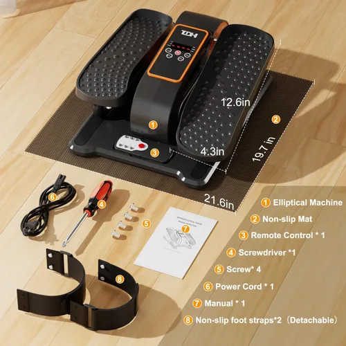 Vista 8 de Under Desk Elliptical Machine,Elliptical Leg Exerciser as Seen on TV for Seniors,Portable Electric Seated Foot Pedal Exerciser
