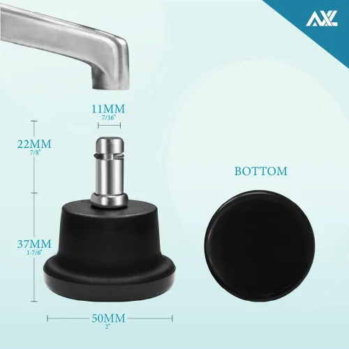 Vista 2 de AXL Bell Glides - Taburete giratorio para silla de oficina de perfil bajo para ruedas fijas estacionarias, juego de 5
