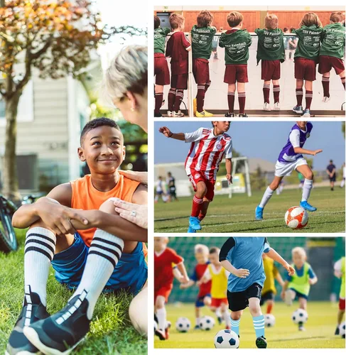 Vista 5 de Century Star Calcetines de fútbol para niños y niñas, calcetines altos hasta la rodilla, calcetines de béisbol para niños, calcetines de béisbol