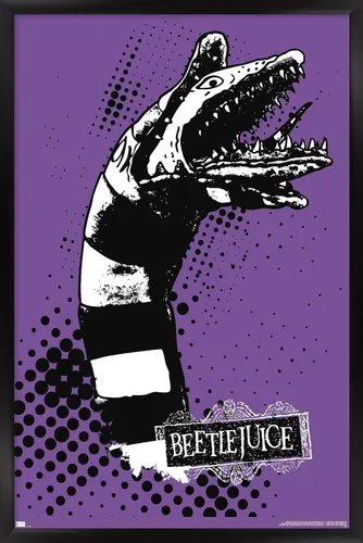 Vista 8 de Trends International Beetlejuice - Póster de pared de gusano de arena, 22.4 pulgadas de largo x 14.7 pulgadas, versión enmarcada de madera