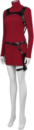 Vista 3 de Wolyzz RE4 Remake - Disfraz de Ada Wong para mujer, color rojo
