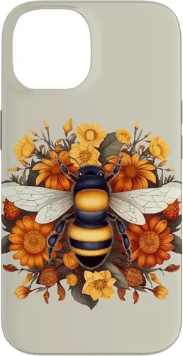 Vista 4 de iPhone 16 Boho Flower Bee Honey Beekeeper Daisy Sunflower Bee Case