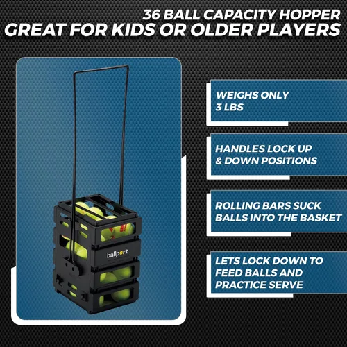 Vista 3 de Tourna Mini Ballport - Cesta para pelotas de tenis