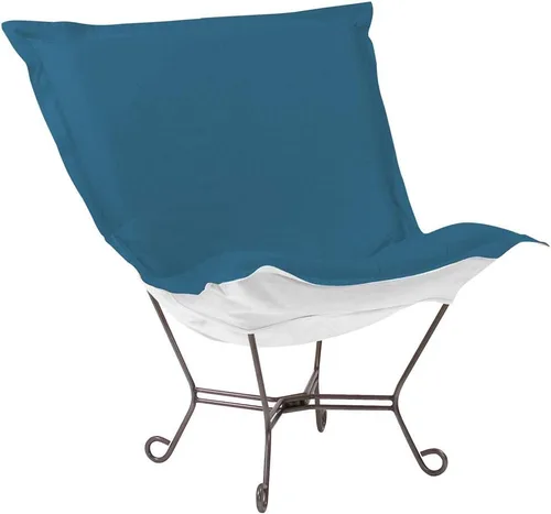 Vista 12 de Howard Elliott Scroll Puff Chair con cubierta, marco de titanio, Seascape Canyon
