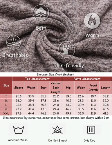 Vista 6 de Ekouaer Womens Pajamas Set Long Sleeve Loungewear Soft Lounge Set Joggers with Pockets