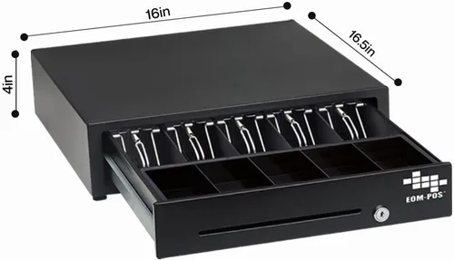 Vista 2 de Cajón de la caja registradora y soportes de montaje para debajo del mostrador, Negro