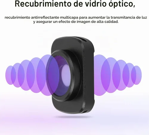 Vista 2 de Lente gran angular, lente de cámara anamórfica magnética de aleación de aluminio Lente gran angular de vidrio óptico para OSMO por defecto