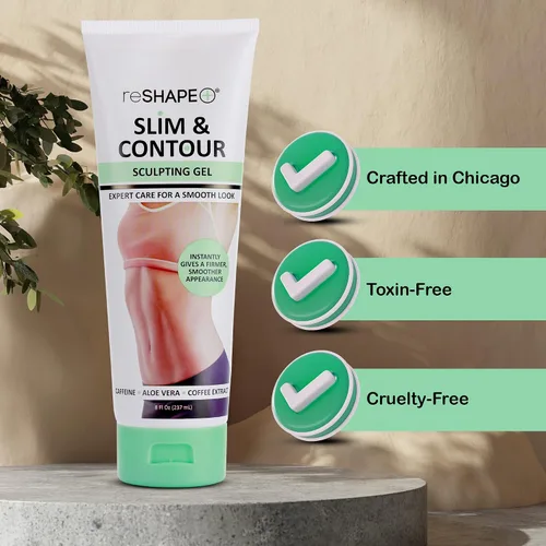 Vista 8 de Reshape+ Gel anticelulítico para tensar la piel, crema reafirmante para estrías, 8 onzas líquidas (paquete de 2)