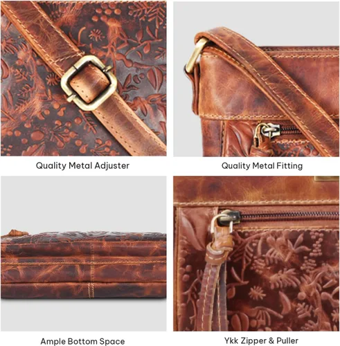 Vista 7 de VALENCHI Women's Crossbody Handbags - Premium Leather Bags for Women - Everyday Purse with Adjustable Strap - Ladies Bag