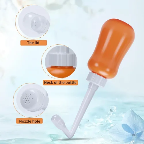 Vista 2 de Peri Botella para cuidado posparto, para artículos esenciales posparto, cuidado femenino, naranja