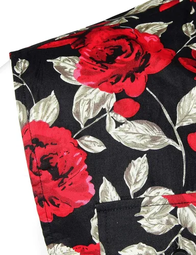 Vista 6 de JOGAL Camisa hawaiana sin mangas con botones y flores para hombre