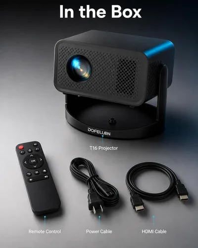 Vista 7 de Mini proyector inteligente 4K para cine en casa, WiFi y Bluetooth, nativo 1080P