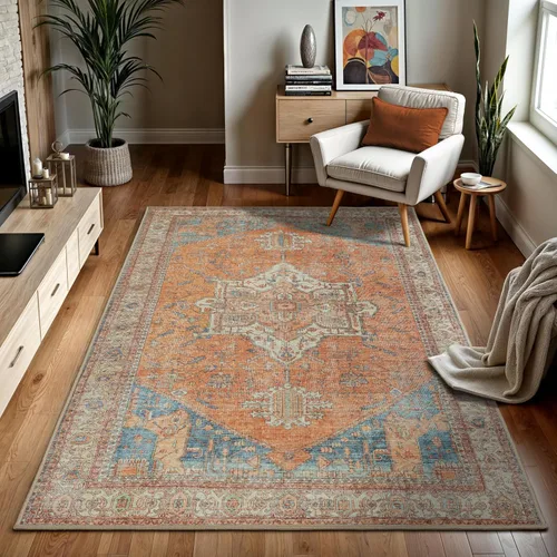 Vista 10 de GLN Rugs Traditional Collection - Alfombra de felpilla lavable a máquina, tradicional lavable, antideslizante, alfombra de felpilla de pelo corto