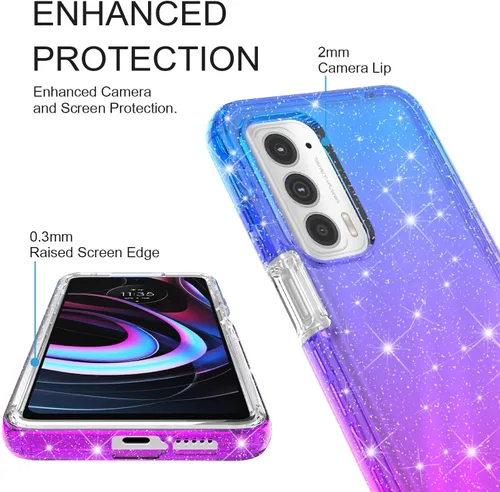 Vista 3 de Cpm- Funda híbrida con purpurina para Samsung Galaxy A23, con purpurina híbrida, color degradado para Samsung Galaxy A23 (azul/morado)