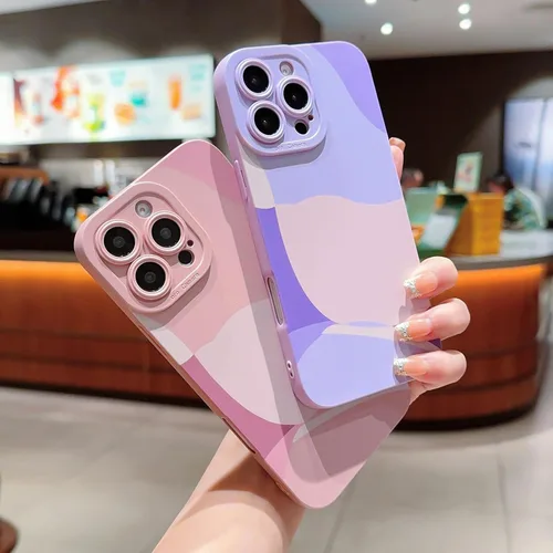 Vista 4 de Compatible con iPhone 16 Pro Max Funda, Patrón de Arte Pintado Lindo Protección Completa de Lente de Cámara Funda de Teléfono Delgada Suave