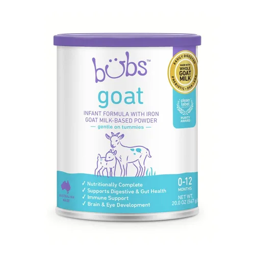 Vista 9 de Bubs Goat - Bebida nutricional para niños pequeños, fórmula suave a base de leche de cabra entera sin OGM, para niños de 12 a 36 meses, 20 onzas