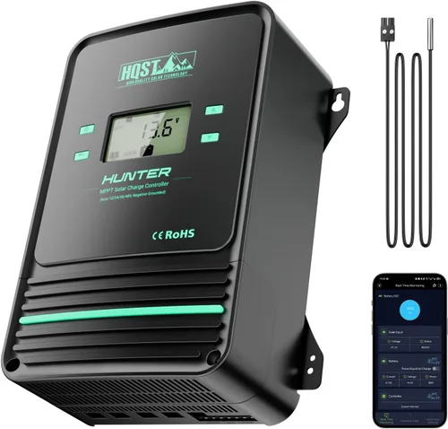 Vista 9 de HQST MPPT Controlador de Carga Solar de 20 Amperios Controlador con Conexión a Tierra Negativa con Pantalla LCD Bluetooth, Regulador de Panel Solar