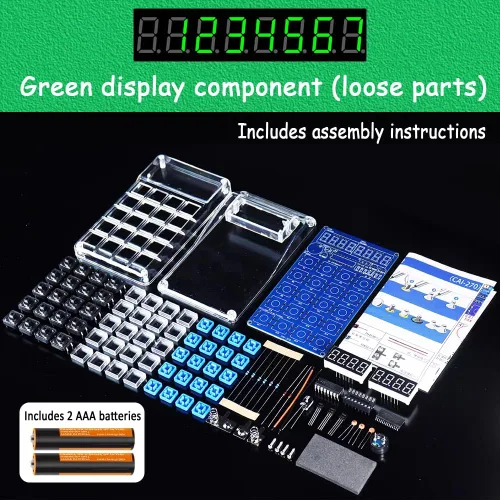 Vista 2 de Kit de práctica de soldadura DIY 7 dígitos pantalla LED calculadora electrónica y decodificador de resistencias, construcción de proyectos