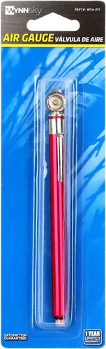 Vista 5 de Medidor de neumáticos estilo lápiz de bicicleta 20-120 PSI para uso en camiones, caravanas y neumáticos de bicicleta, color rojo