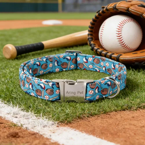 Vista 106 de Aring Pet Collar de algodón, ligero y ajustable, con hebilla de liberación rápida, para perros pequeños, medianos y grandes, para cachorros, S, Hoja